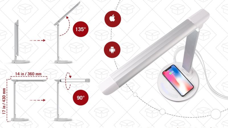 Lámpara de escritorio TaoTronics LED con cargador USB y carga inalámbrica | $45 | Amazon | Usa el código KINJAD43Gráfico: Shep McAllister